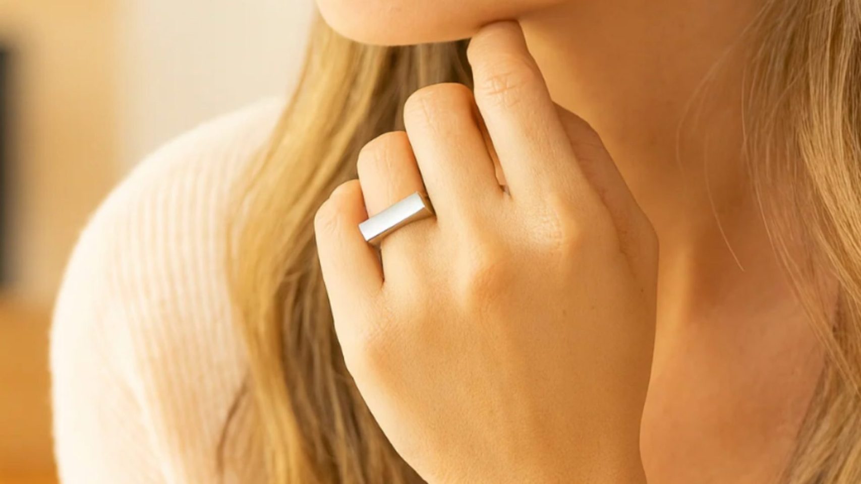 Cremation ring worn as a meaningful memorial keepsake.