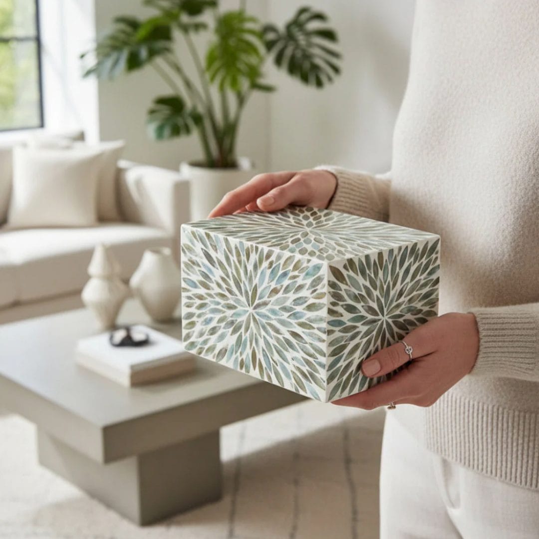 Mosaic Array Cremation Urn in Home