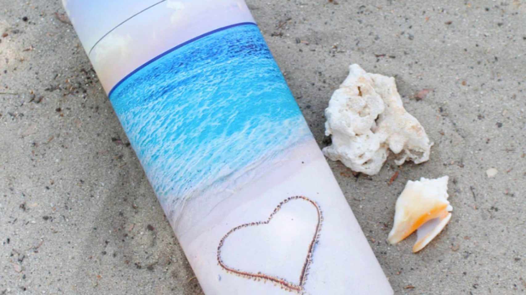 Scattering urn with seashells for a peaceful ash scattering ceremony after cremation