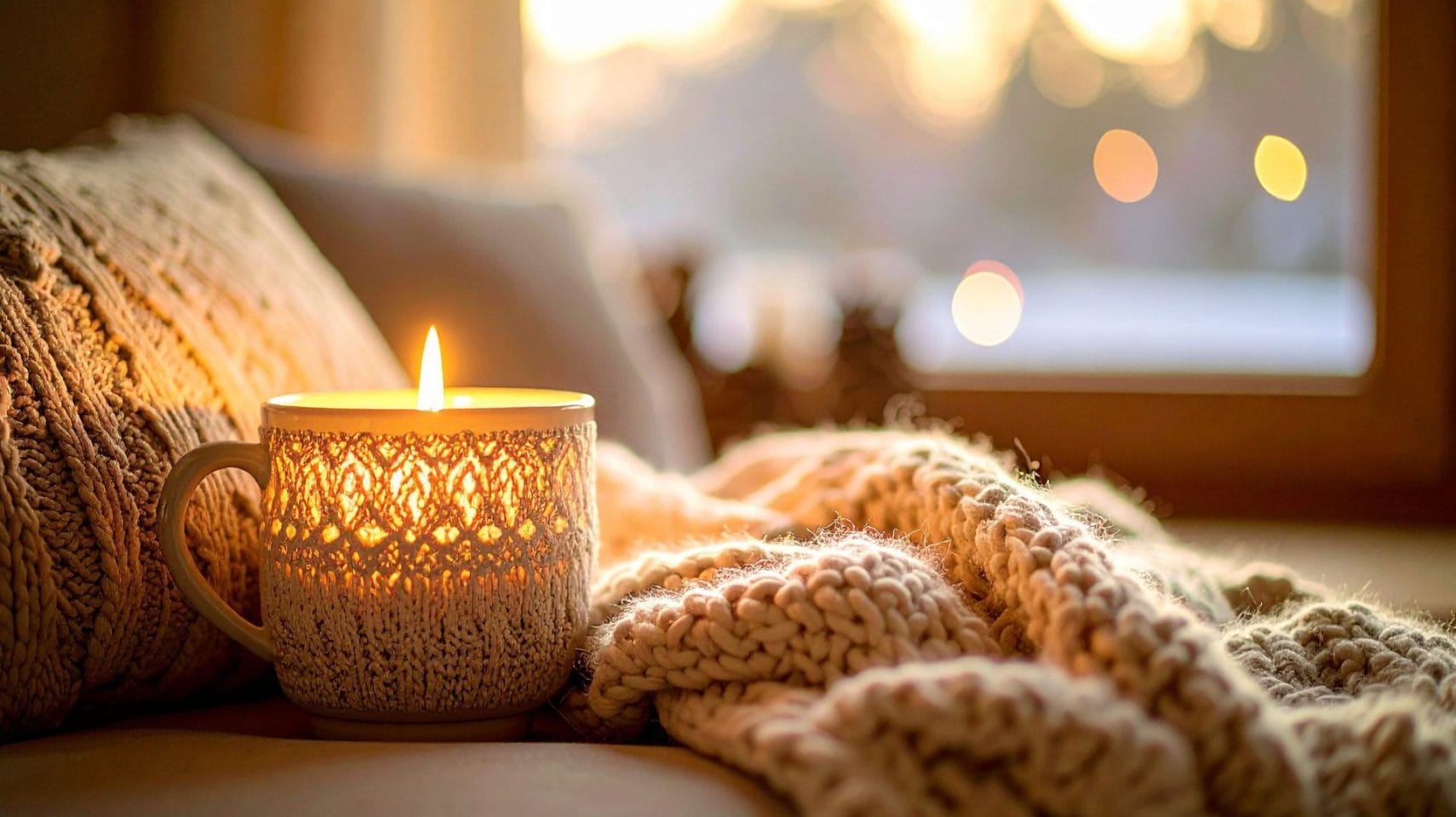 Warm candle glowing in a cozy home setting symbolizing dignified and affordable cremation in Houston