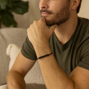 The Pillar Cremation Black Bracelet on Person