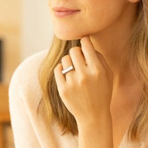 The Pillar Cremation Silver Ring on Person